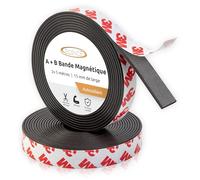 ECENCE Bande Magnetique Adhesive A et B pour moustiquaires (5m + 5m) Ruban Magnétique Autoadhésif avec attraction mutuelle
