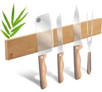 ECENCE Barre à couteaux magnétique bois autocollante 40cm Barre à couteaux magnétique avec aimant puissant, mesure