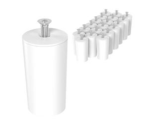 ECENCE Butée tampon pour volets roulants, set de 20 pièces 40mm Blanc | Protection de volet roulant complète avec vis