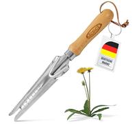 ECENCE Couteau désherbeur en Acier INOX avec Fonction de plantati, sarcleur Classique avec Manche en Bois, désherbeur Manuel pour Creuser, sarcler, détacher, Cadeaux pour jardiniers et jardinières.