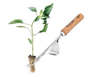 ECENCE Couteau désherbeur en Acier INOX, désherbeur Manuel | Sarcleur classique avec manche en bois pour creuser, sarcler, détacher, cadeaux pour jardiniers et jardinières