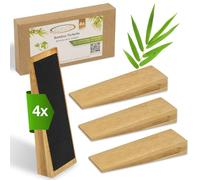ECENCE Lot de 4 Cales Porte Sol Bambou, Cale fenetre ouverte, Bloc Porte