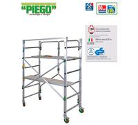 Échafaudage complet alu hauteur de travail 2.80m - FACAL - avec 2 tables + sacoche - PIEGO