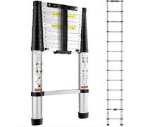 Échafaudage de travail en aluminium réglable en hauteur jusqu'à 380 cm - Capacité de charge de 170 kg - Échafaudage de sécurité pliable
