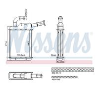 NISSENS 707279 Échangeur thermique Chauffage intérieur Radiateur pour VW Transporter V Bus (7HB, 7HJ, 7EB, 7EJ, 7EF, 7EG, 7HF, 7EC) Multivan V SHARAN (7N1, 7N2)
