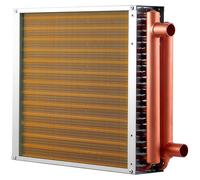 Échangeur de chaleur eau-air, serpentin avec tubes en cuivre et ailettes en aluminium, dimensions 356 x 356 mm, pour systèmes de chauffage, ventilation et climatisation (CVC). Puissance de 65 000 BTU,