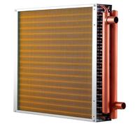 Échangeur de chaleur eau-air, serpentin de radiateur à ailettes de 457 x 457 mm, avec tubes en cuivre et ailettes en aluminium, pour une puissance de 120 000 BTU, destiné aux chaudières à bois extérie