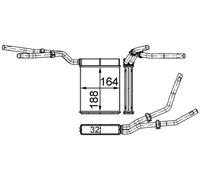 Échangeur de chaleur pour chauffage intérieur, radiateur pour FORD Focus II berline 3 portes (DA, HCP, DP), Focus II break (DA, FFS, DS), KUGA I, également compatible avec VOLVO V50. Modèle MAHLE AH 1