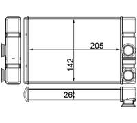 Échangeur de chaleur pour chauffage intérieur, radiateur pour OPEL INSIGNIA Caravan, Meriva B (S10), INSIGNIA, INSIGNIA berline, compatible avec CHEVROLET ORLANDO. (Référence MAHLE AH 260 000S)
