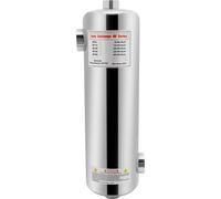 Echangeur de chaleur pour piscine - Chauffe-eau submersible/chauffage de piscine - 28 kW - Acier inoxydable - 292×134 mm - Argenté