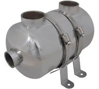 Échangeur de chaleur pour piscine en acier inoxydable SS304, dimensions 292 x 134 mm, puissance de 28 kW, avec 25 tubes, raccordement piscine G1 1/2'', raccordement appareil de chauffage G1'', transfe
