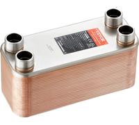 Échangeur de chaleur VEVOR, 80 plaques pour un chauffage efficace, construction en acier inoxydable durable, format 5x12 pouces, lot de 50 pièces