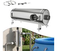 Échangeur de chaleur XMTECH en acier inoxydable pour piscine, 40 kW, à contre-courant, pour système de chauffage de piscine, jacuzzi et spa, sans courant, résistant à la corrosion, 39 × 12 cm