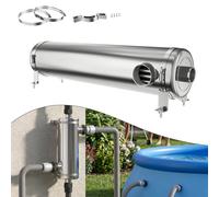 Échangeur de chaleur XMTECH en acier inoxydable pour piscine, 60 kW, à contre-courant, pour système de chauffage de piscine, jacuzzi et spa, sans courant, résistant à la corrosion, 57 × 12 cm