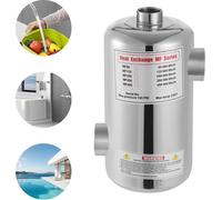 Échangeur thermique pour piscine et spa - Chauffage de piscine - 2800 W en acier inoxydable - Pour piscines d'eau salée, bains à remous, chauffage solaire/systèmes de rayonnement - Gris clair