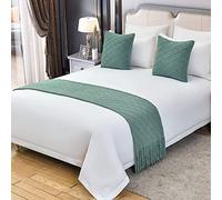 Echarpe De Chemin De Lit Avec Coussins Assortis Couverture De Lit Moderne Avec Glands King Size Doux Tricot Serviette De Lit Maison Couvre-lit Protection Literie Décoration Pour Lit Simple Double King