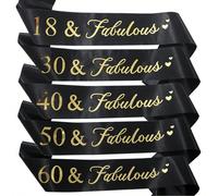 Écharpe pour fête d'anniversaire - Écharpe fabuleuse pour 18e, 21e, 30e, 40e, 50e, 60e, 70e anniversaire. Décorations et fournitures pour fête d'anniversaire (Noir) 30,18ème,21,40ème,50ème,60ème,70ème