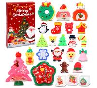 Echehi Calendrier De l'Avent Squishy Avec 2 Gros Squishys + 19 Petites Figurines Festives + 3 Porte-Clés, Jouets Sensoriels Anti-Stress, Calendrier De l'Avent 2026 Pour Enfants, Garçons Et Filles