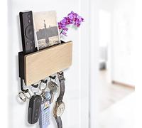 Echehi Porte Mural à 5 Crochets, Faciles à Installer, Petit Accroche Clé Mural, Porte Manteau, Porte Courrier, Adapté aux Zones D'entrée at Derrière Les Portes, Noir