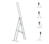 Echelle 3 plans StablePRO 3x14 marches hauteur travail max 9,62m