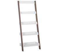 Echelle à 5 niveaux Effet Bois Clair et Blanc en MDF Rangement Bibelots Mobile T