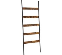 Echelle à serviettes - Porte-serviettes - Porte-échelle - Design industriel - Vintage - Marron/Noir - 70 x 30 x 121,5 cm (LxlxH)