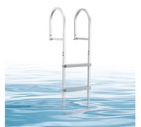 Échelle amovible VEVOR pour ponton, échelle de bateau avec 3 marches antidérapantes, larges repose-pieds et main courante, échelle de piscine en alliage d'aluminium pouvant supporter jusqu'à 227 kg, é