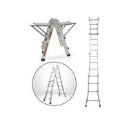 Echelle articulée pliante et télescopique en aluminium 4x3 marches 2,81m + 2 tablettes
