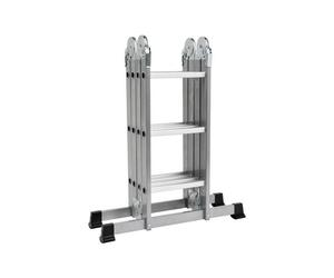 Échelle articulée - VOREL - W-17704 - Hauteur 3 4 m - 12 marches - Charge 150 kg