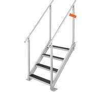 echelle bateau 4 marches avec mains courantes - Alliage aluminium - Piscine & Bateau - 800x1850x1750mm - Capacité 250kg - Echelle escalier - Idéal pour ports & piscines