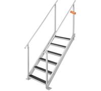 VEVOR Échelle de bateau/ponton 6 marches réglable 109–130 cm aluminium 226 kg double mains courantes