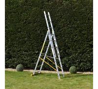 Échelle combinée Trade Master Pro® 3 parties | Échelle tout-en-un, échelle double | Aluminium | Barre stabilisatrice antidérapante | Capacité de charge : 150 kg | e EN131 Pro | Dimensions : 3x7