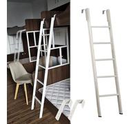 Échelle Courte réglable pour lit superposé Double, échelle antidérapante en métal pour lit superposé de Camping-Car avec Crochets et Marche Large, Marche d'accès Facile pour dortoir, loft et