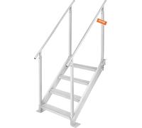 echelle de bain 4 marches avec deux mains courantes Echelle de bateau 800x1850x1750mm Echelle de piscine en alliage d'aluminium Echelle d'escalier 250kg de capacité 55x10cm Pédales Idéal pour les port
