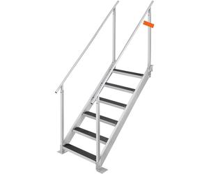 echelle de bateau à 6 marches avec deux mains courantes - Echelle de piscine en aluminium 800x1850x2092mm - Echelle d'escalier avec capacité de charge de 250kg - Idéal pour les ports, les bateaux et l