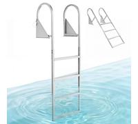 Échelle de bateau pliante - Échelle d'accès rétractable - 4 marches extra-larges antidérapantes - Avec main courante - Capacité de charge de 159 kg - Alliage d'aluminium robuste - Pour bateau, piscine