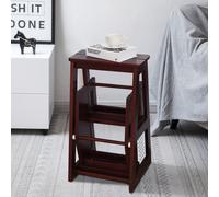 Échelle de chaise échelle de chaise tabouret échelle escabeau escabeau escabeau pliant 3 marches marron