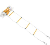 Échelle de corde de sauvetage 12 m, avec mousquetons, capacité de charge de 200 kg/440 lb, portable et peu encombrante