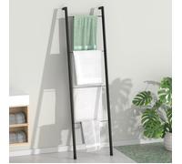 Échelle de couverture en métal noir Porte serviettes mural sur pied pour salle de bain,salon,cuisine,support Noir n PORTE SERVIETTE