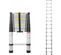 Echelle de grenier télescopique - 440cm - Echelle double pliable - Echelle aluminium extensible - Portable - e EN131 - Max. Charge maximale 150 kg