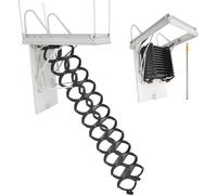 Échelle de grenier VEVOR, capacité de charge 299,4 kg, adaptée aux hauteurs sous plafond de 2,6 à 2,85 m et aux ouvertures de 1000,76 x 698,5 mm, escalier escamotable en acier allié avec barre de trac