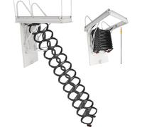Échelle de grenier VEVOR, capacité de charge 299,4 kg, adaptée aux hauteurs sous plafond de 2,9 à 3,1 m et aux ouvertures de 1000,76 x 698,5 mm, escalier escamotable en acier allié avec barre de tract