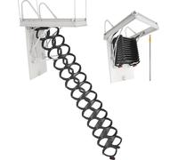 Échelle de grenier VEVOR, capacité de charge 299,4 kg, adaptée aux hauteurs sous plafond de 3,2 à 3,35 m et aux ouvertures de 1000,76 x 698,5 mm, escalier escamotable en acier allié avec barre de trac