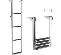 Échelle de piscine COSTWAY, échelle de bateau à 4 marches, échelle télescopique pliable, capacité de charge de 227 kg (sans main courante)