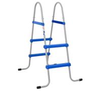 Échelle de piscine hors sol - VIDAXL - 84 cm - Acier et plastique - 96x76x121 cm - 2 marches antidérapantes