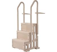 Échelle de piscine taupe à 3 marches avec 2 mains courantes pouvant supporter jusqu'à 180 kg pour les piscines de 91 à 122 cm