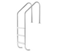 VEVOR Échelle de Piscine Enterrée 87,5 cm Échelle de Piscine Acier Inoxydable avec 3 Marches PP pour Piscines Intérieur Extérieur, Charge 120 kg, avec Double Rampe, Marches Larges et Antidérapantes