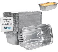 Échelle de pont jetable en aluminium - Menu Echelle 940ml - Étrier de four et bac à snack BBQ - 22x12x5,5 cm