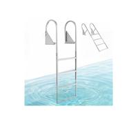 Échelle de Ponton 4 Marches Relevable, Échelle de Baignade en Alliage d'Alu pour Lac, Bateau et Piscine, avec Mains Courantes et