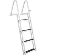 Echelle de quai - Echelle de bateau en aluminium avec 4 marches amovibles - Capacité de charge 159 kg - Marche de 10 cm de large - Tapis en caoutchouc antidérapant - Idéale pour l'accès aux bateaux, l